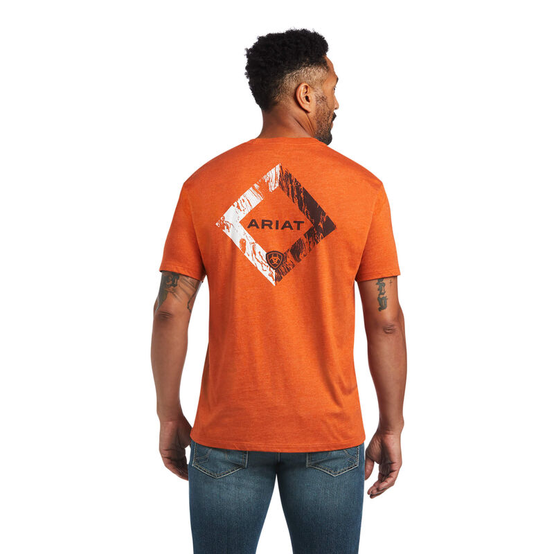 Ariat T-Shirts Herren - Diamond Wood Orange ( UKWEG-2890 )